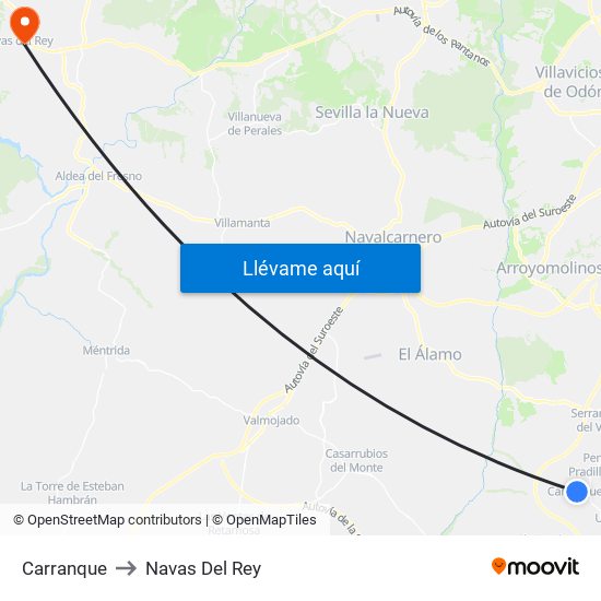 Carranque to Navas Del Rey map