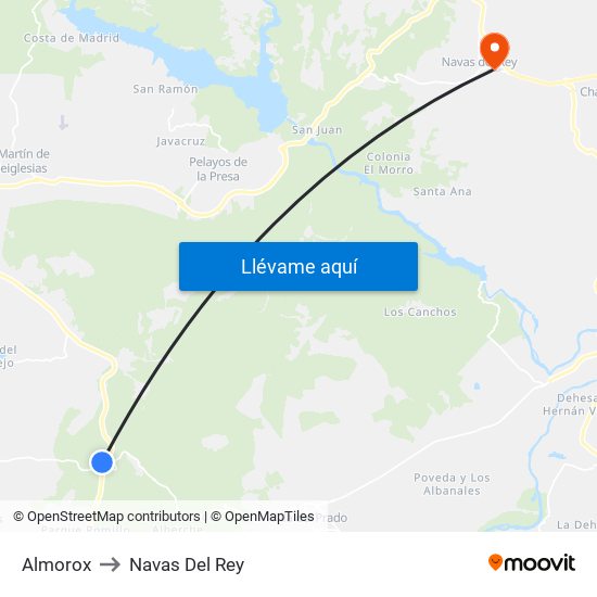 Almorox to Navas Del Rey map