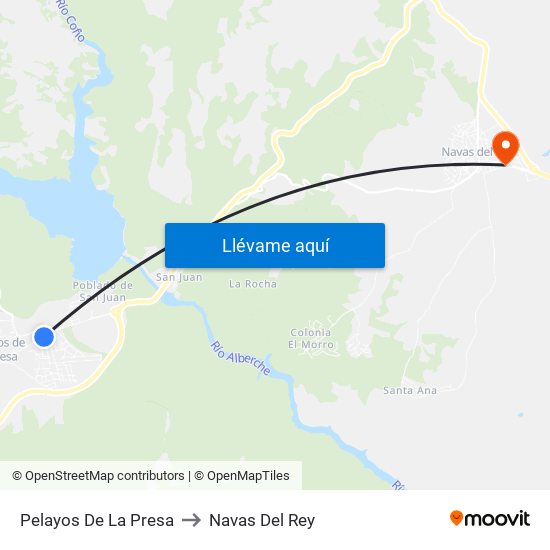 Pelayos De La Presa to Navas Del Rey map