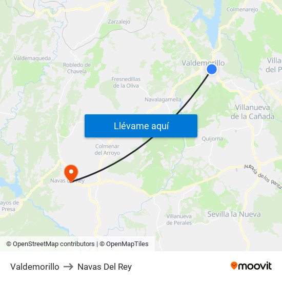 Valdemorillo to Navas Del Rey map