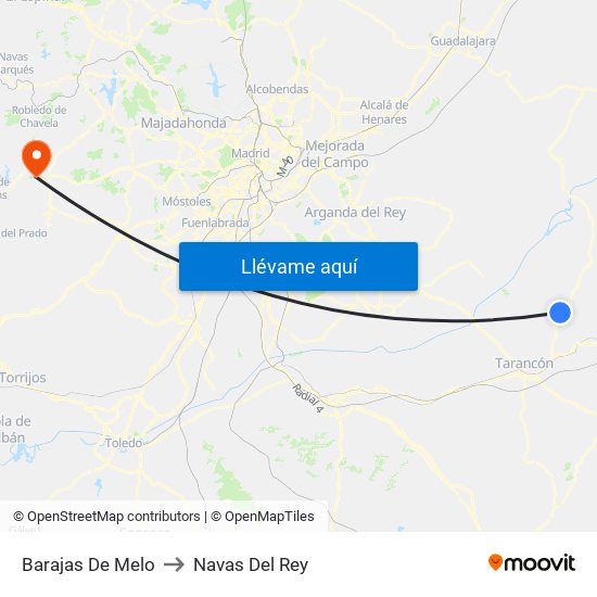 Barajas De Melo to Navas Del Rey map