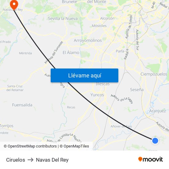 Ciruelos to Navas Del Rey map