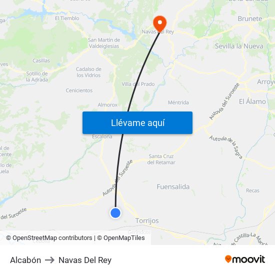 Alcabón to Navas Del Rey map
