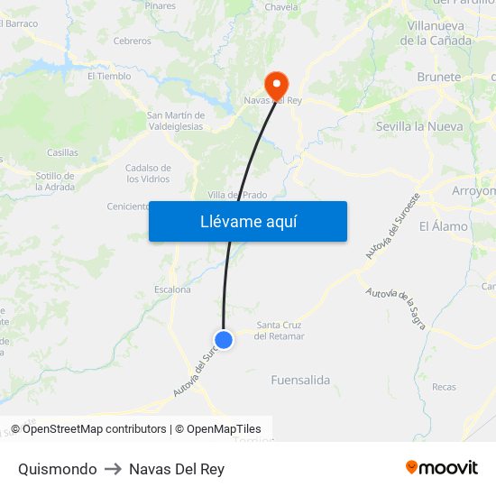 Quismondo to Navas Del Rey map