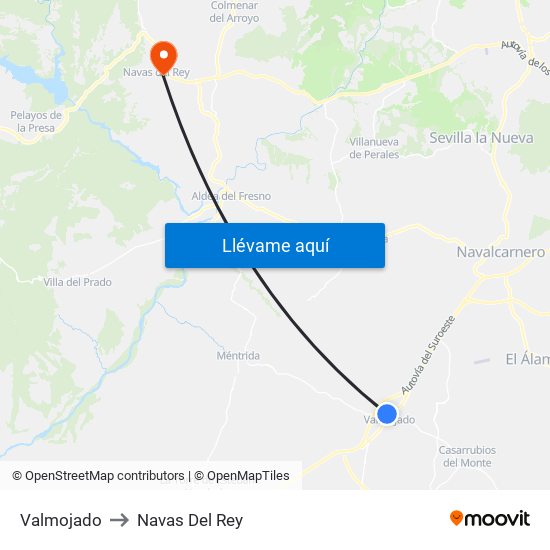 Valmojado to Navas Del Rey map