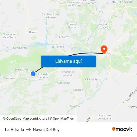 La Adrada to Navas Del Rey map