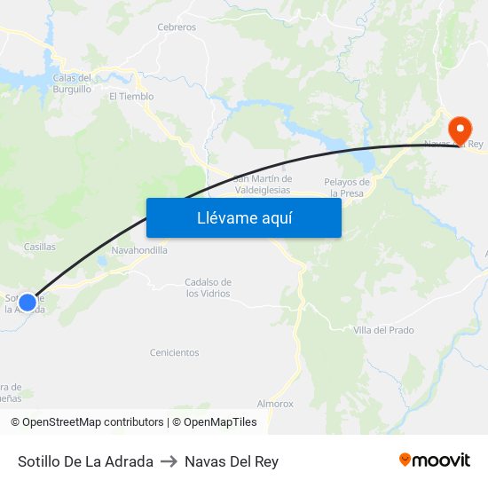 Sotillo De La Adrada to Navas Del Rey map