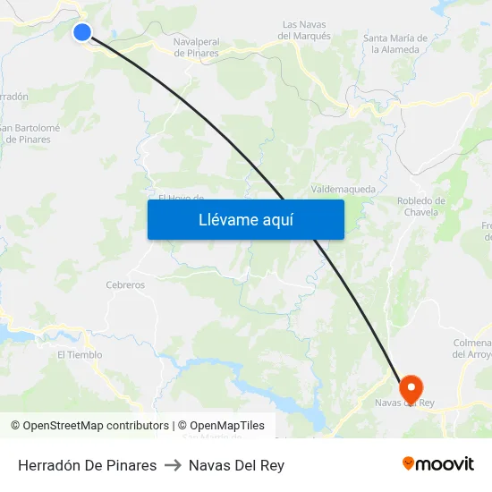 Herradón De Pinares to Navas Del Rey map