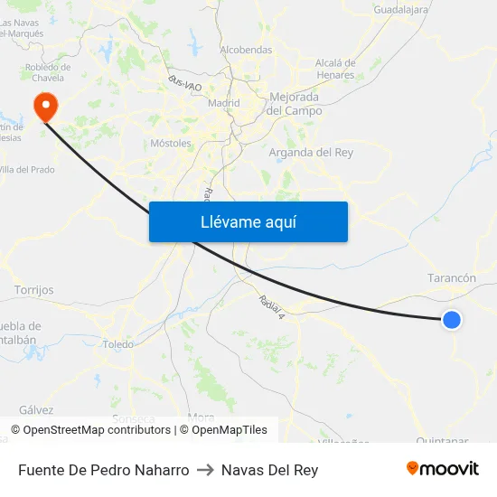 Fuente De Pedro Naharro to Navas Del Rey map