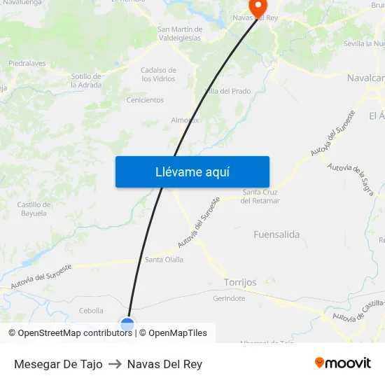 Mesegar De Tajo to Navas Del Rey map