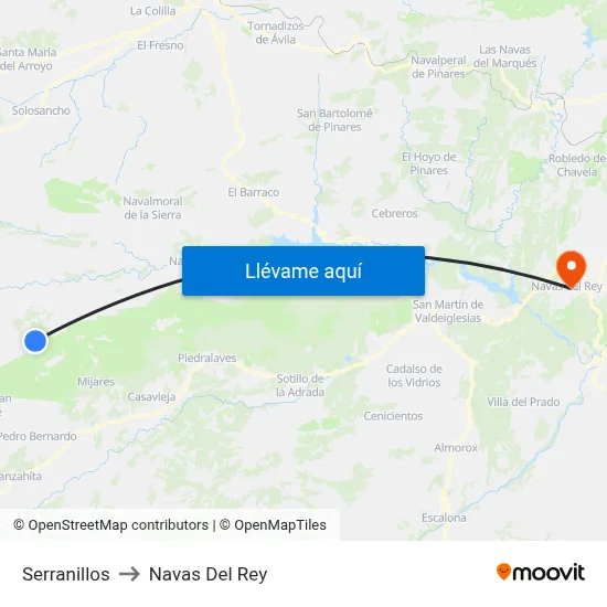 Serranillos to Navas Del Rey map