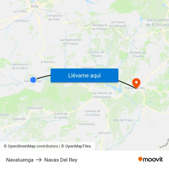 Navaluenga to Navas Del Rey map