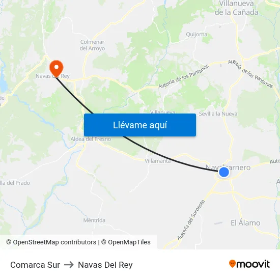 Comarca Sur to Navas Del Rey map