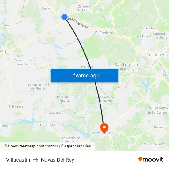 Villacastín to Navas Del Rey map