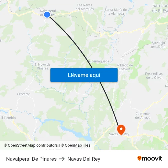 Navalperal De Pinares to Navas Del Rey map