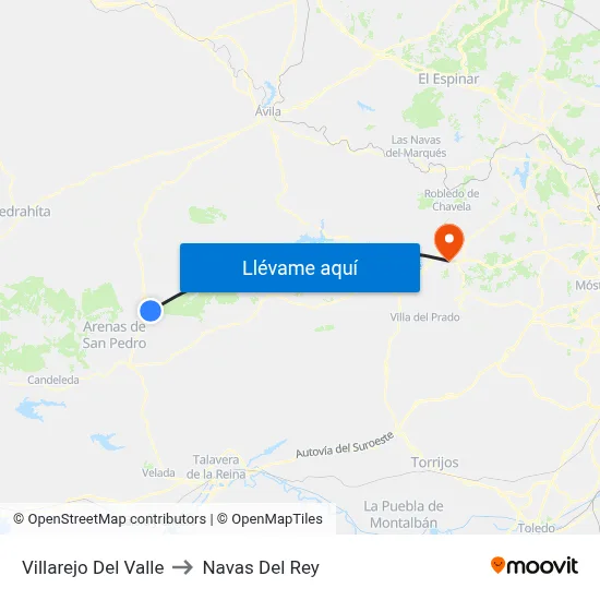 Villarejo Del Valle to Navas Del Rey map