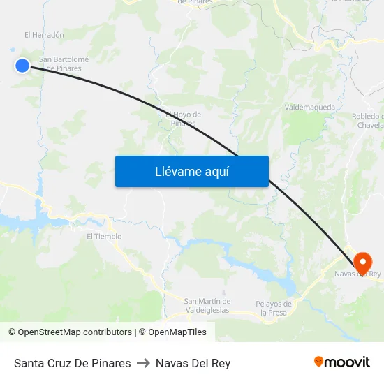 Santa Cruz De Pinares to Navas Del Rey map