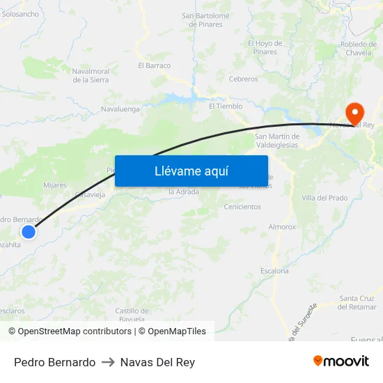 Pedro Bernardo to Navas Del Rey map