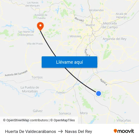 Huerta De Valdecarábanos to Navas Del Rey map