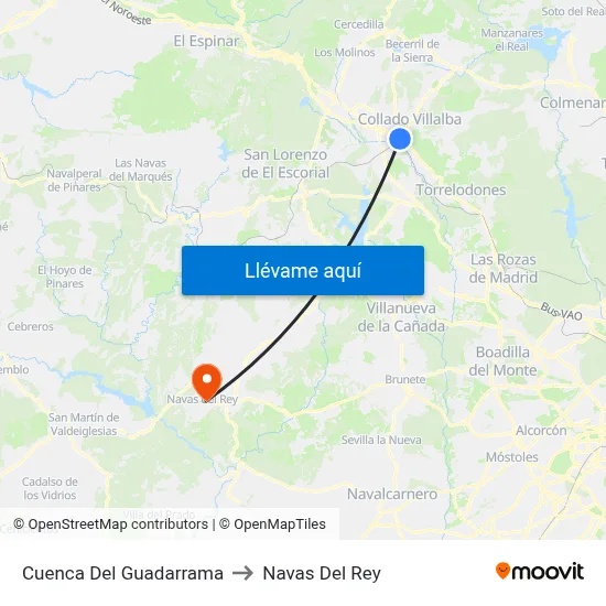 Cuenca Del Guadarrama to Navas Del Rey map