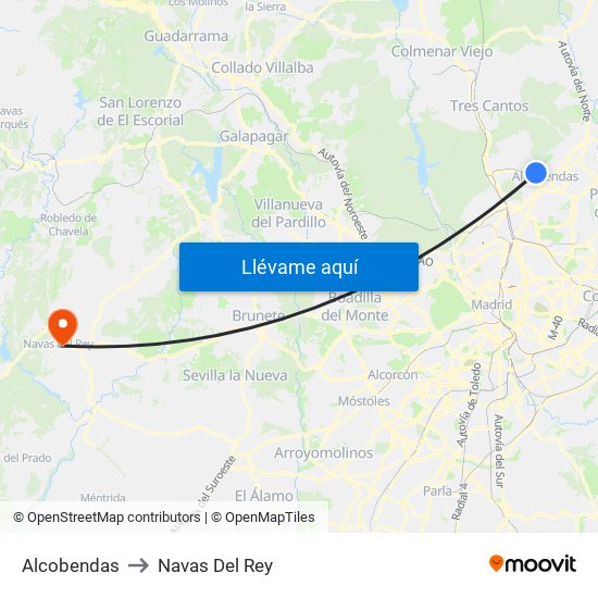 Alcobendas to Navas Del Rey map