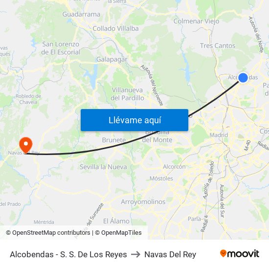 Alcobendas - S. S. De Los Reyes to Navas Del Rey map
