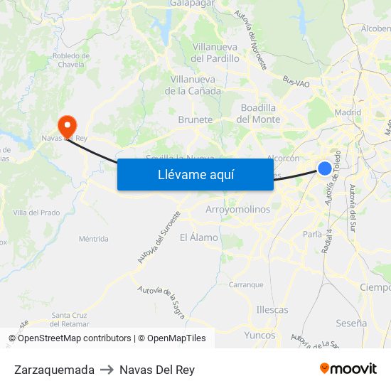 Zarzaquemada to Navas Del Rey map