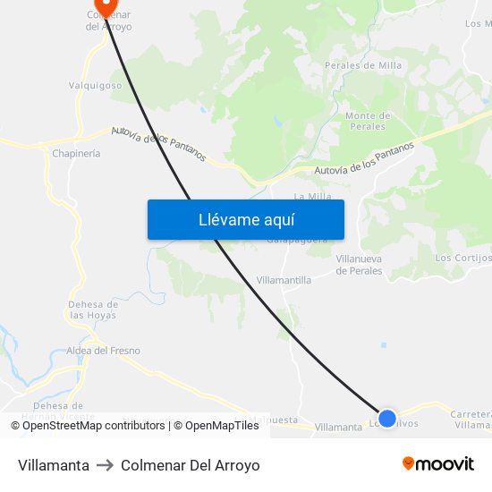Villamanta to Colmenar Del Arroyo map