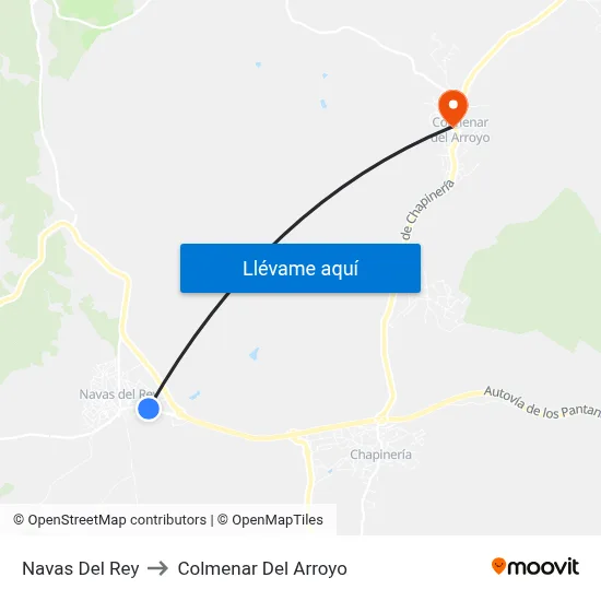 Navas Del Rey to Colmenar Del Arroyo map