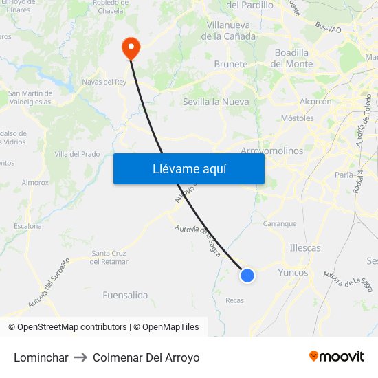 Lominchar to Colmenar Del Arroyo map