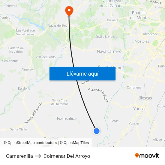Camarenilla to Colmenar Del Arroyo map