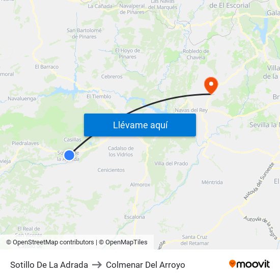 Sotillo De La Adrada to Colmenar Del Arroyo map