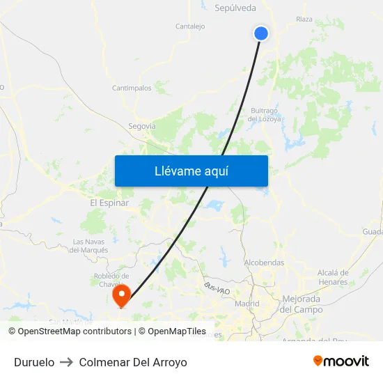 Duruelo to Colmenar Del Arroyo map