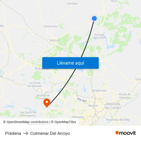 Prádena to Colmenar Del Arroyo map