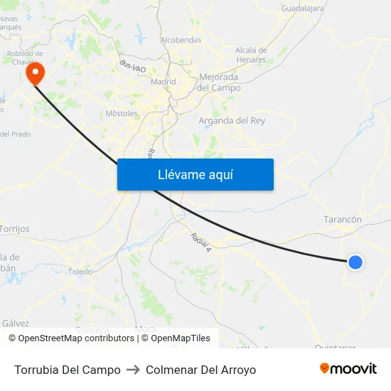 Torrubia Del Campo to Colmenar Del Arroyo map