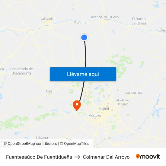 Fuentesaúco De Fuentidueña to Colmenar Del Arroyo map