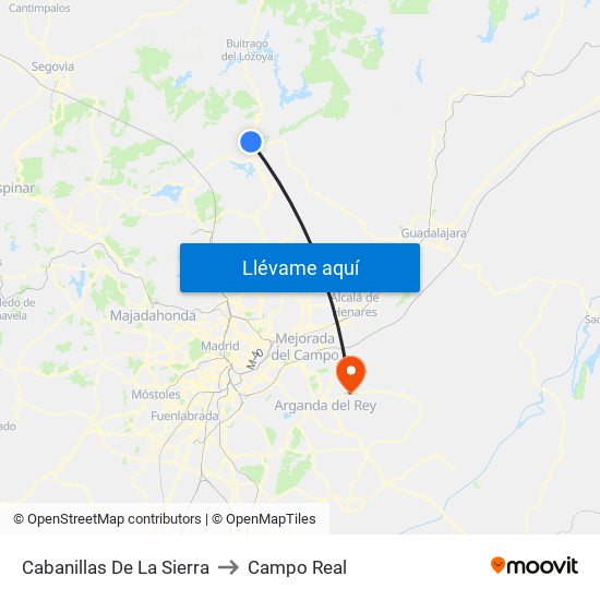 Cabanillas De La Sierra to Campo Real map