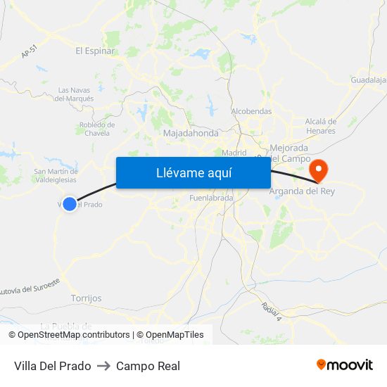Villa Del Prado to Campo Real map