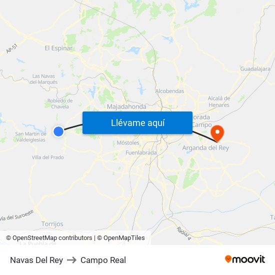 Navas Del Rey to Campo Real map