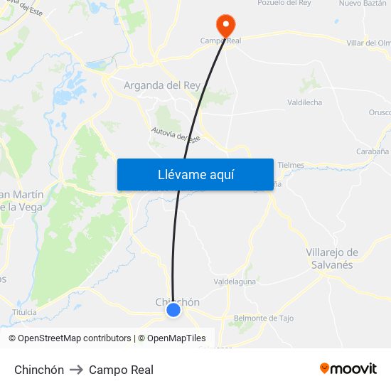 Chinchón to Campo Real map