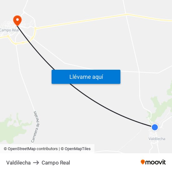 Valdilecha to Campo Real map