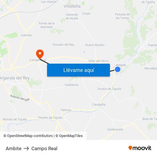 Ambite to Campo Real map