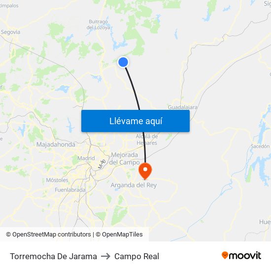 Torremocha De Jarama to Campo Real map