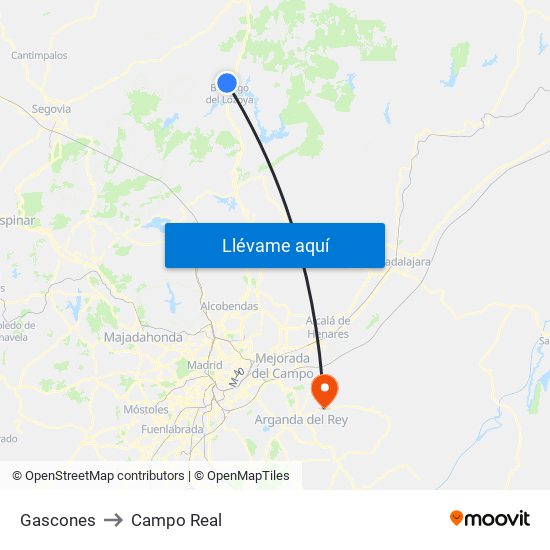 Gascones to Campo Real map