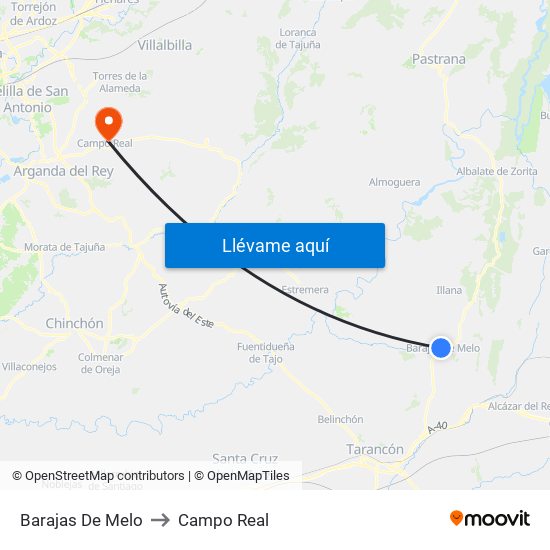 Barajas De Melo to Campo Real map