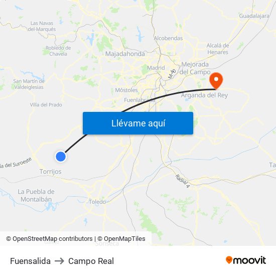 Fuensalida to Campo Real map