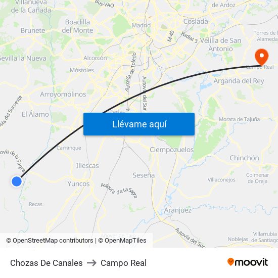 Chozas De Canales to Campo Real map