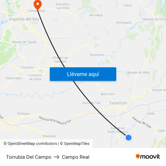 Torrubia Del Campo to Campo Real map