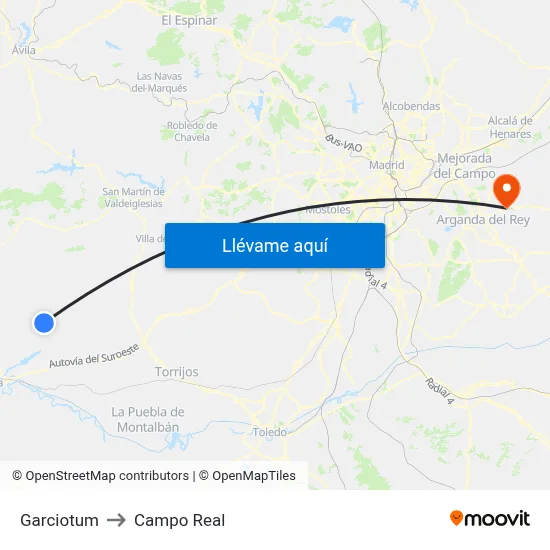 Garciotum to Campo Real map