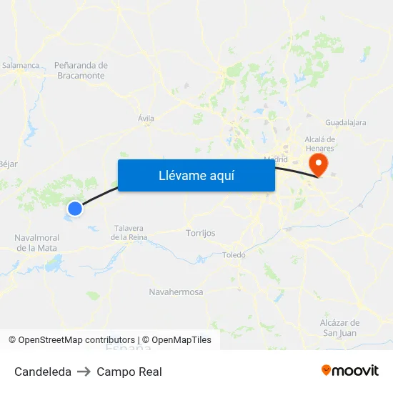 Candeleda to Campo Real map